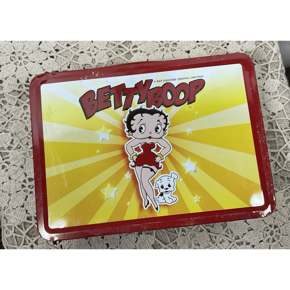 Vintage Betty Boop Black Purse Bag 90s Y2K Faux Leather And Collectable Tin - Picture 11 of 14